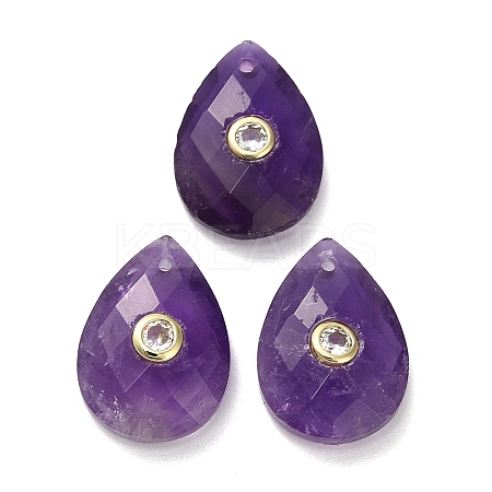 Natural Amethyst Pendants G-K371-03H-1