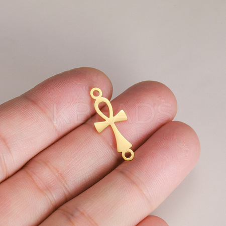 304 Stainless Steel Religion Ankh Cross Links Connector Charms PW-WGFA64E-02-1