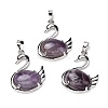 Natural Amethyst Pendants G-M385-04P-E-1