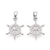 Brass Micro Pave Clear Cubic Zirconia Pendants KK-N259-01P-1