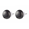 Half Round Natural Mixed Gemstone Stud Earrings for Girl Women EJEW-JE04664-3