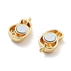 Brass Micro Pave Clear Cubic Zirconia Magnetic Clasps KK-C066-03G-2