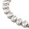 Clear Cubic Zirconia Oval Link Chain Necklace NJEW-E074-02P-3
