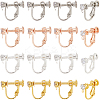 32Pcs 4 Colors Brass Micro Pave Cubic Zirconia Screw Clip-on Earring Findings KK-SC0005-55-1
