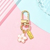 Alloy Enamel Flower Pendant Decorations HJEW-YW00002-7