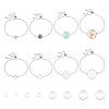 8Pcs 4 Style 304 Stainless Steel Round Cabochon Setting Bracelets DIY-UN0056-07-1