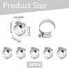20Pcs 201 Stainless Steel with Iron Adjustable Worm Gear Hose Clamps STAS-UN0060-93A-3