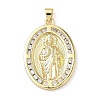 Brass Micro Pave Cubic Zirconia Pendants KK-Q068-33B-G-1