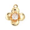 Brass Pave Clear Cubic Zirconia Charms KK-V016-20G-1