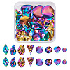 Craftdady 32Pcs 8 Style Rainbow Color 304 Stainless Steel Pendants STAS-CD0001-28-1