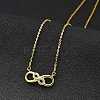 925 Sterling Silver Micro Pave Clear Micro Pave Cubic Zirconia Double Infinity Pendant Necklaces for Women NJEW-D315-03G-1
