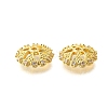 Flower Brass Clear Cubic Zirconia Bead Caps KK-V008-04G-2