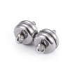 Tarnish Resistant 202 Stainless Steel Magnetic Clasps with Loops LS-STAS-P206-03P-B-1