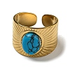 Ion Plating(IP) 304 Stainless Steel Open Cuff Rings STAS-Z060-16G-04-2