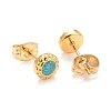 304 Stainless Steel Enamel with Glitter Stud Earrings EJEW-B009-25G-3