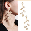 1 Pairs Clear Cubic Zirconia & Crystal Rhinestone Long Dangle Stud Earrings EJEW-LP0001-15-1