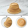 8Pcs 8 Styles Bamboo Round Plant Saucer AJEW-CJ0001-29-4