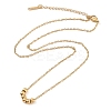 304 Stainless Steel Cable Chain Round Beads Pendant Necklaces for Women NJEW-Z047-02G-3