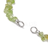 Natural Peridot Chip Nylon Braided Beaded Bracelet Making AJEW-JB01296-02-2