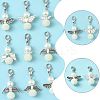 14Pcs 7 Styles ABS Plastic Imitation Pearl & Alloy Pendant Decorations HJEW-FS00042-02-2
