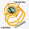 304 Stainless Steel with Natural Shell Cuff Open Rings for Women SL7571-4-2