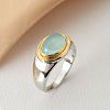 Oval Brass Cat Eye Finger Rings FS-WGC727D-02-1