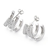 Clear Cubic Zirconia Round Stud Earrings EJEW-G350-02P-1