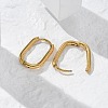 Ion Plating(IP) 304 Stainless Steel Oval Hoop Earrings X-EJEW-M218-02A-G-1