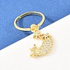 Adjustable Brass Micro Pave Cubic Zirconia Pendant Finger Rings for Women RJEW-A090-01B-G-3