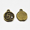 Antique Bronze Plated Alloy Rhinestone Charms ALRI-J153-05-NF-1
