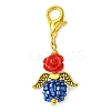 Angel & Rose Resin & Glass Pendant Decoration HJEW-MZ00090-4