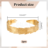 2Pcs 304 Stainless Steel Feather Cuff Bangles BJEW-PH0004-41-2