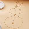 Ocean Alloy & Iron Starfish Shell Shape Back Chain Necklaces for Backless Dress with Imitation Pearl WG9F3AC-01-4