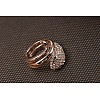 Real Rose Gold Plated Eco-Friendly Alloy Czech Rhinestone Snake Wrap Wide Band Rings RJEW-AA00310-7-RG-3