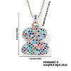 Brass Pave Colorful Cubic Zirconia Letter Pendant Box Chain Necklaces NU0575-47-1