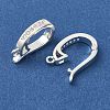 Rack Plating Brass Micro Pave Clear Cubic Zirconia Enhancer Shortener Bails KK-F883-13S-2
