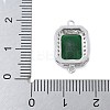 Rack Plating Brass Micro Pave Clear Cubic Zirconia Rectangle Connector Charms KK-A234-028P-01-3