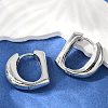 Brass D-Shaped Hoop Earrings EJEW-Q016-17P-5