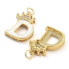 Brass Micro Pave Clear Cubic Zirconia Pendants KK-G498-01D-02-2