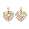Brass Micro Pave Cubic Zirconia Unfold Pendants KK-B125-33G-1