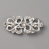 Zinc Alloy Crystal Rhinestone Snap Lock Clasps LS-FIND-WH0008-20S-1