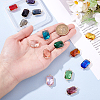 15Pcs 15 Colors Brass Pave Glass Rectangle Connector Charms KK-GA0001-72B-3