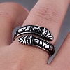 Stainless Steel Word Open Cuff Ring FIND-PW0020-16E-3