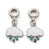 Rack Plating Alloy Enamel Cloud European Dangle Charms FIND-B034-01P-1