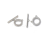 Rack Plating Brass Micro Pave Clear Cubic Zirconia Toggle Clasps KK-M272-11P-2