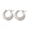 Tarnish Resistant 201 Stainless Steel Hoop Earrings with 304 Stainless Steel Pins for Women LS-X-EJEW-B016-06P-1
