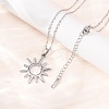 304 Stainless Steel Sun Pendant Cable Chain Necklaces for Men Women NJEW-K308-04A-P-3