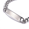 Tarnish Resistant 304 Stainless Steel Curb Chain ID Bracelets X-BJEW-G631-04P-2