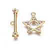 Brass Micro Pave Clear Cubic Zirconia Toggle Clasps LS-KK-Q278-011-NF-3