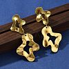 304 Stainless Steel Dangle Stud Earrings for Women EJEW-K268-13A-G-3
